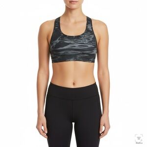 Nike Pro Women Small Black & Charcoal Camo Medium-Support Racerback Sports‎ Bra